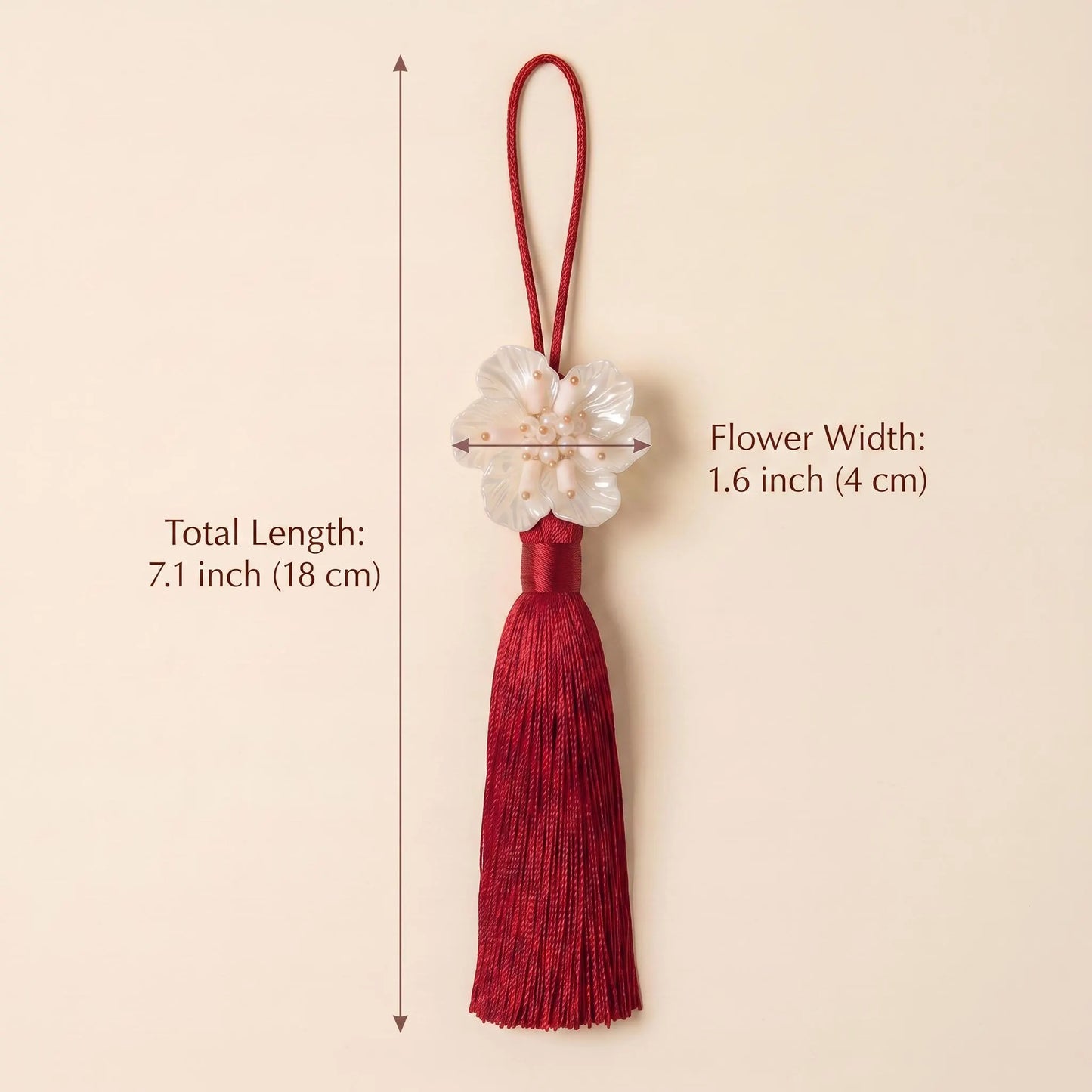 Korean Norigae Tassel, Flower Hanbok Accessory, Kpop Inspired Bag Charm, Tassel Keychain, Gift Wrapping Decor idea