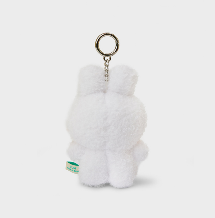 line friends character conini with pink cheek fluffy keychain back