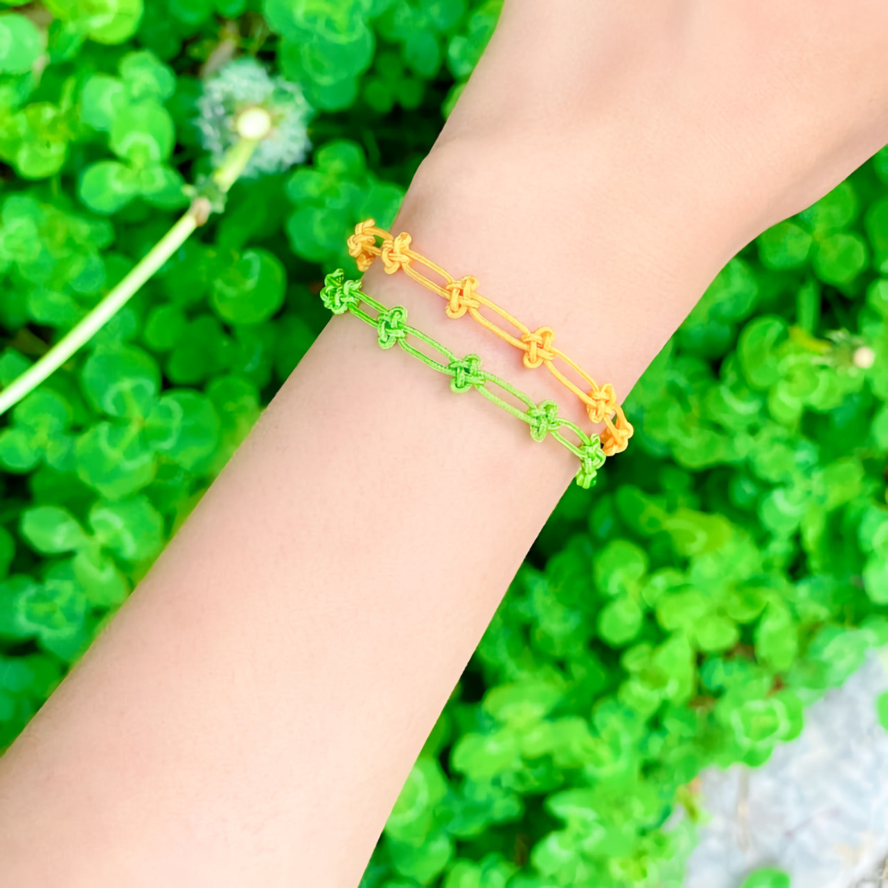 Korean Traditional Clover Lucky Knot Bracelet Friendship Bracelet