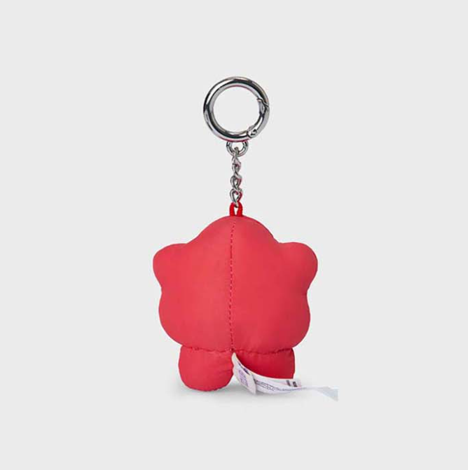 line friends bts suga character shooky in puffer keychain back