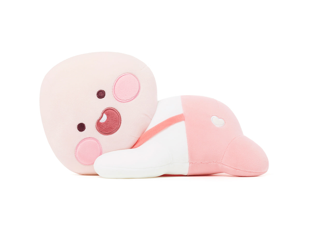kakao friends apeach in pink overall plush toy front