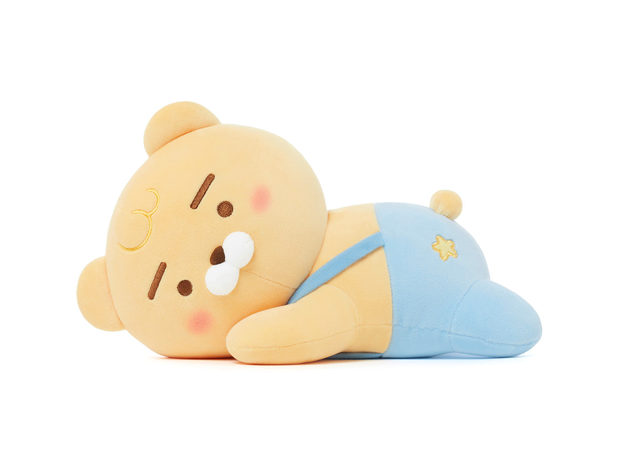 kakao friends ryan in skyblue overall plush toy front