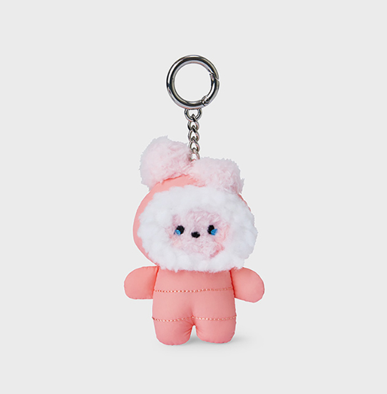 line friends bts jungkook character cooky in puffer keychain front