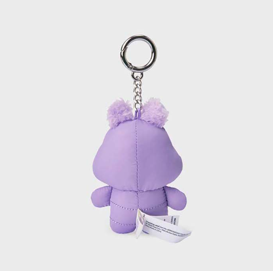 line friends bts j-hope character mang in puffer keychain back