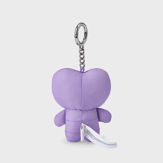 line friends bts v character tata in puffer keychain back