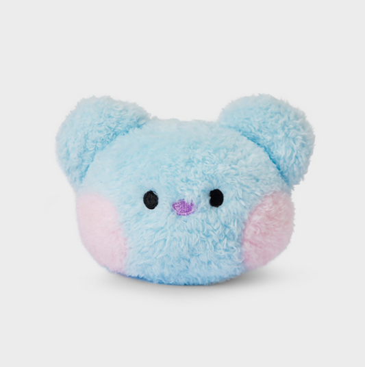 bt21 koya face plush toy shaped hand mirror,skyblue color front