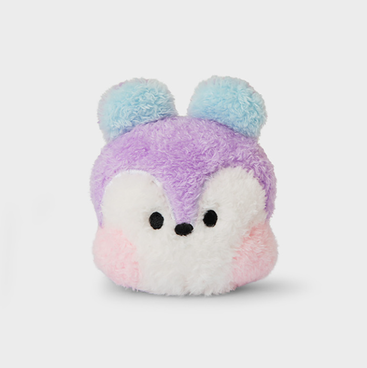 bt21 mang face plush toy shaped hand mirror,purple color front