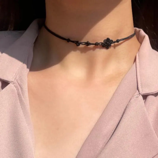 Korean Traditional Knot Choker Necklace – Thread Jewelry, Maedeup Craft, Adjustable Necklace, K-Style Gift