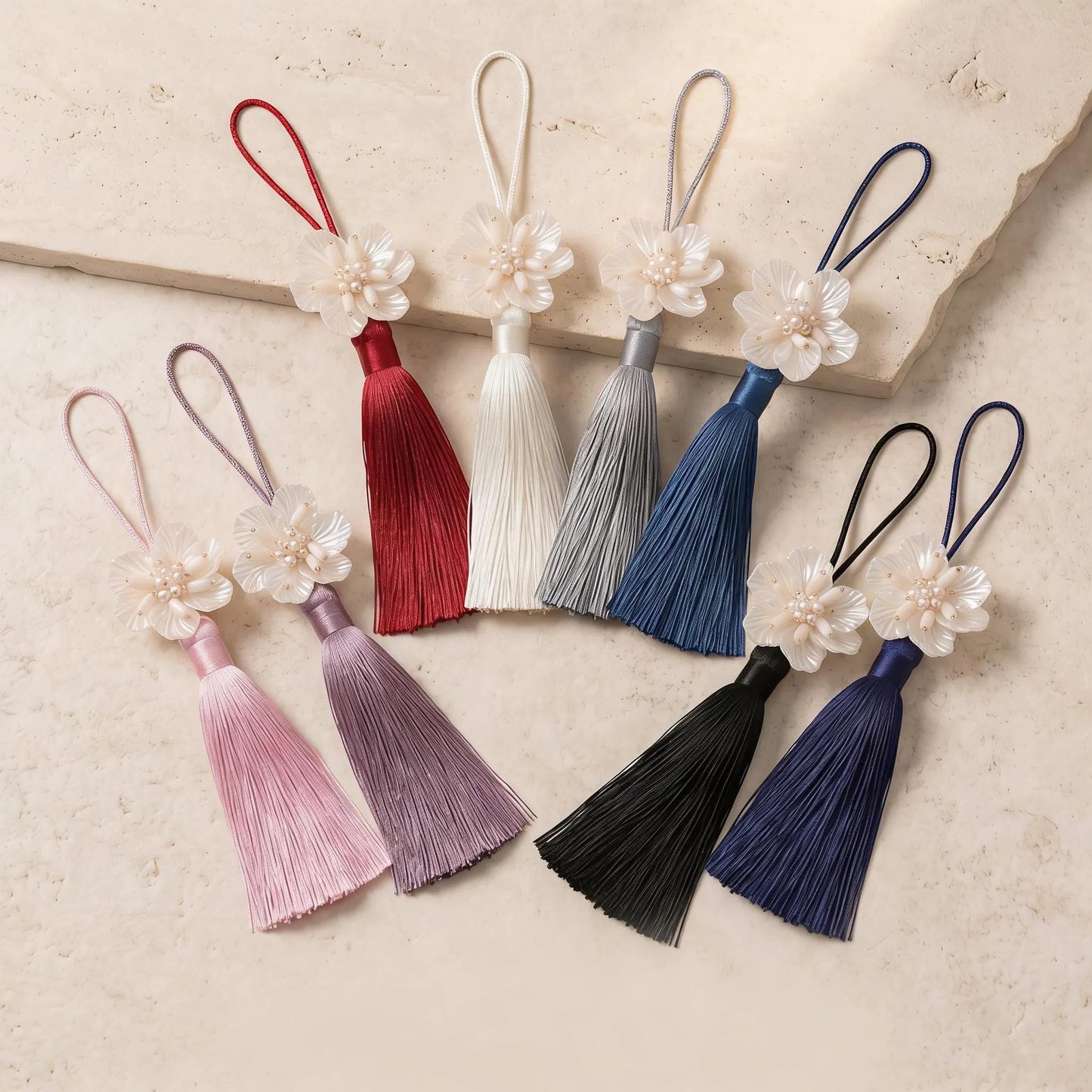 Korean Norigae Tassel, Flower Hanbok Accessory, Kpop Inspired Bag Charm, Tassel Keychain, Gift Wrapping Decor idea