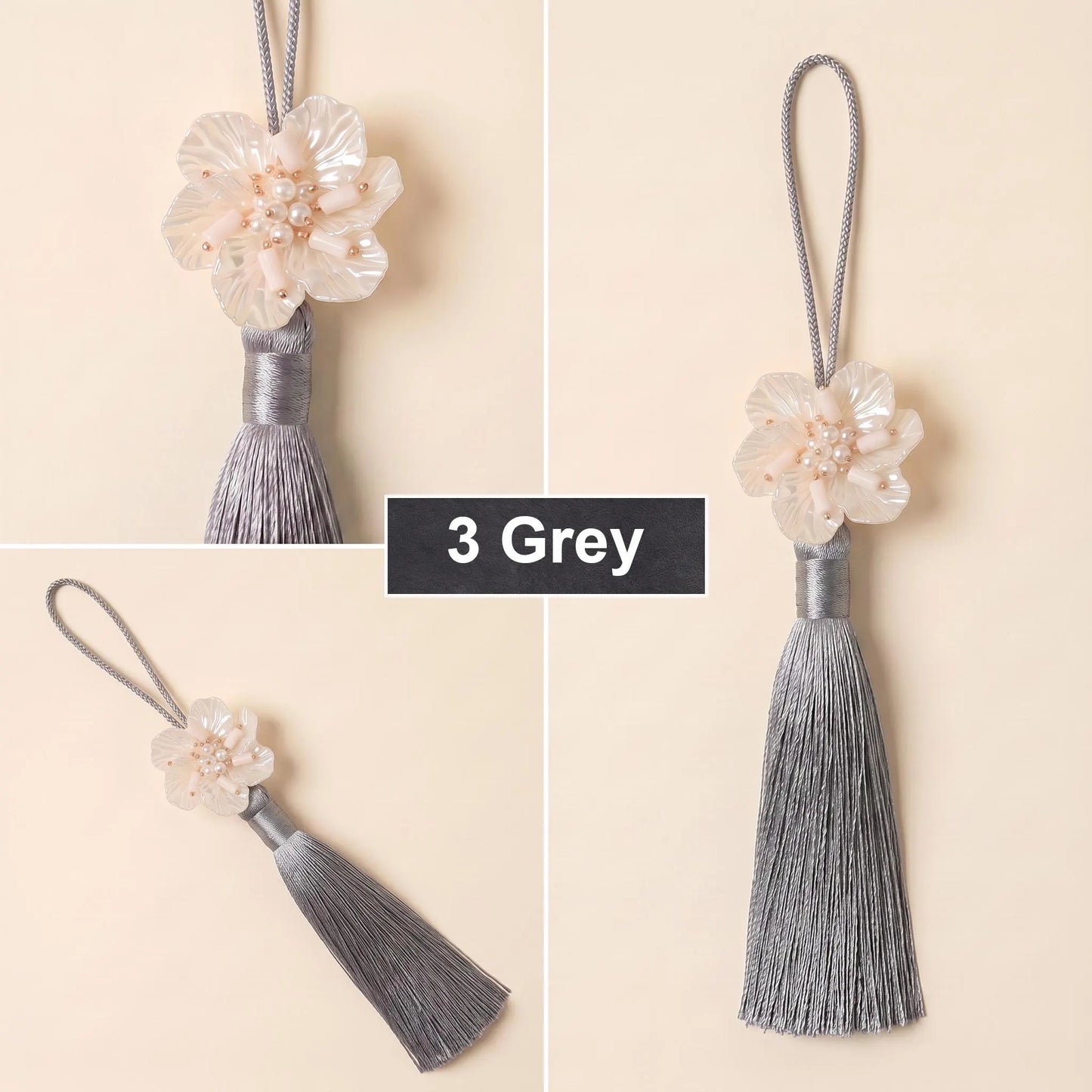 Korean Norigae Tassel, Flower Hanbok Accessory, Kpop Inspired Bag Charm, Tassel Keychain, Gift Wrapping Decor idea