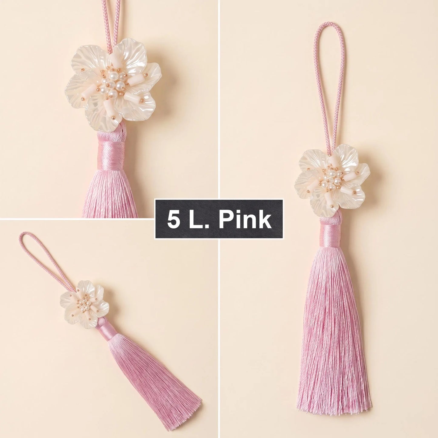 Korean Norigae Tassel, Flower Hanbok Accessory, Kpop Inspired Bag Charm, Tassel Keychain, Gift Wrapping Decor idea