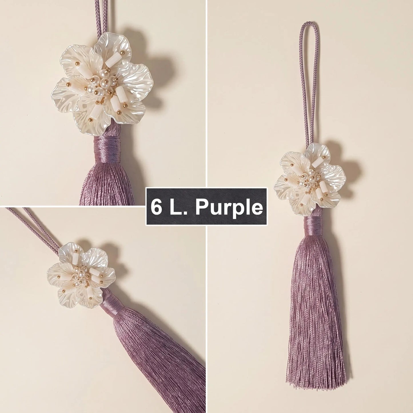 Korean Norigae Tassel, Flower Hanbok Accessory, Kpop Inspired Bag Charm, Tassel Keychain, Gift Wrapping Decor idea