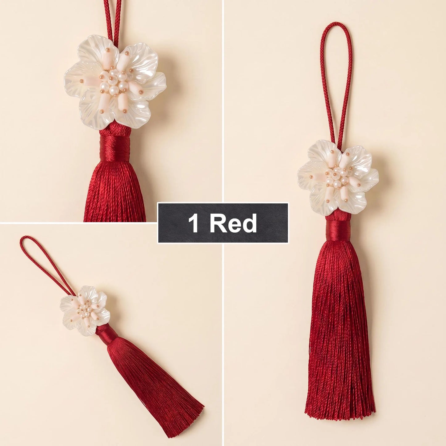 Korean Norigae Tassel, Flower Hanbok Accessory, Kpop Inspired Bag Charm, Tassel Keychain, Gift Wrapping Decor idea