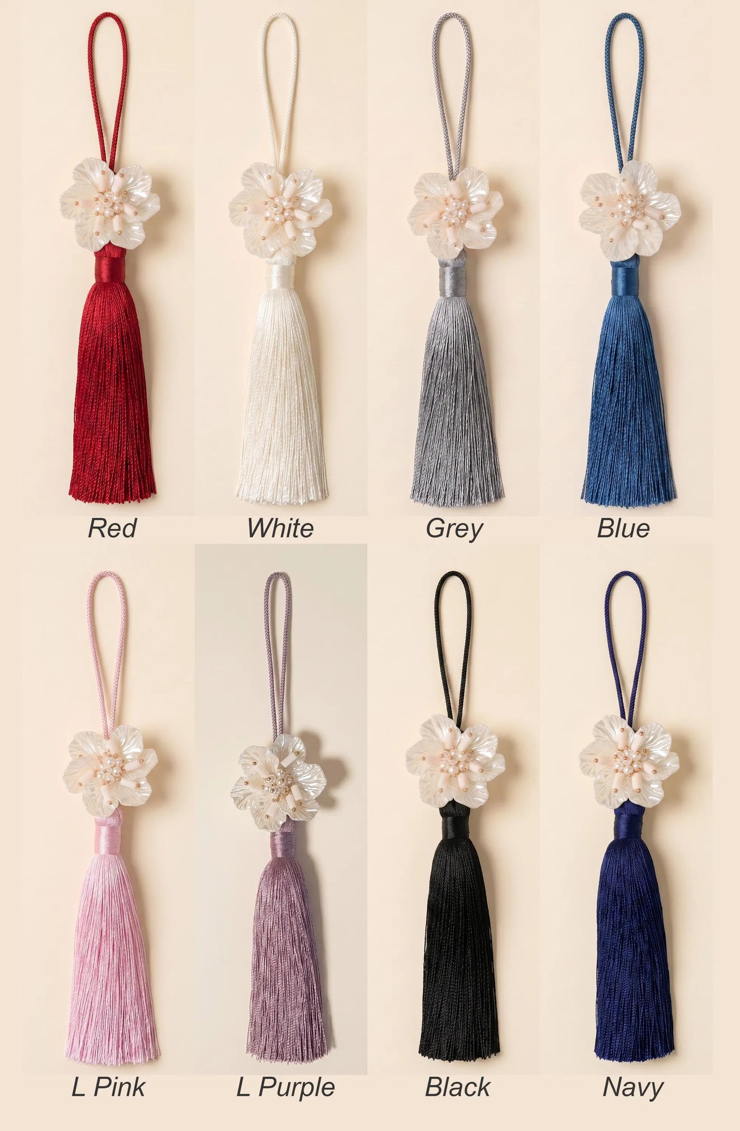 Korean Norigae Tassel, Flower Hanbok Accessory, Kpop Inspired Bag Charm, Tassel Keychain, Gift Wrapping Decor idea