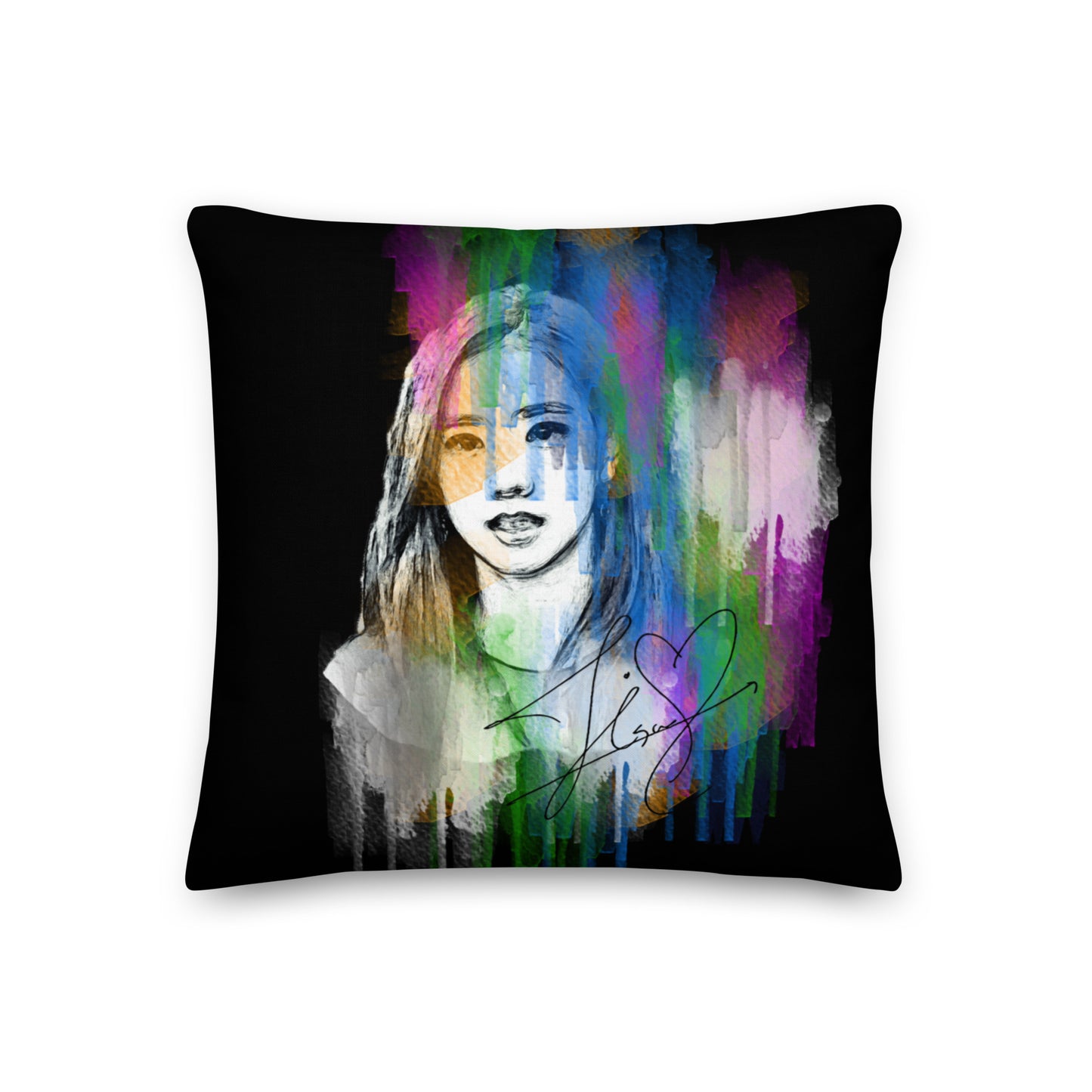 BLACKPINK Jisoo, Kim Jisoo Waterpaint Portrait Premium Pillow