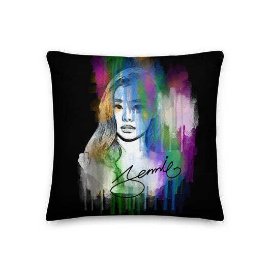 BLACKPINK Jennie, Kim Jennie Waterpaint Portrait Premium Pillow