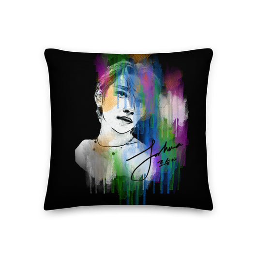 SEVENTEEN Joshua, Joshua Hong Waterpaint Portrait Premium Pillow