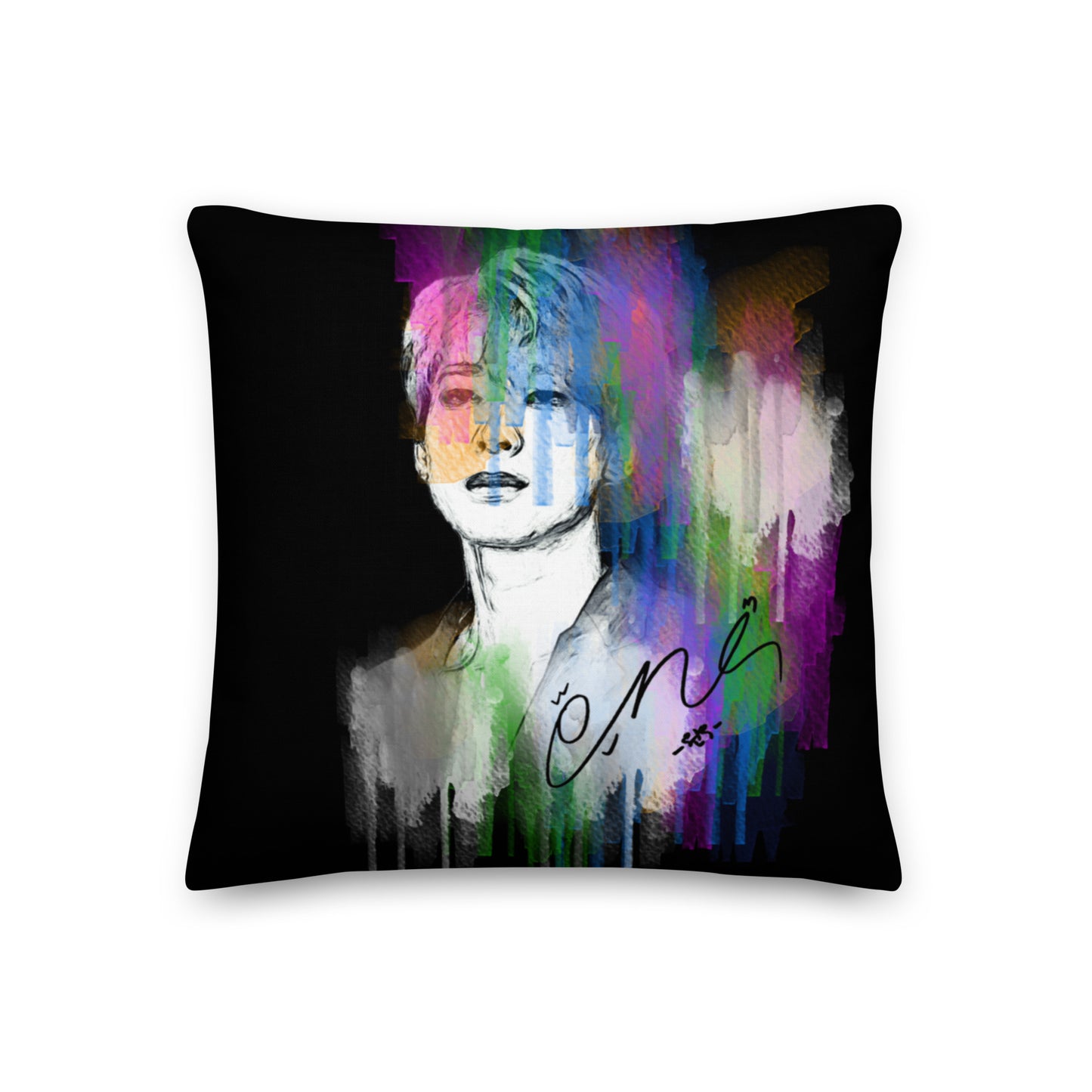 SEVENTEEN Wonwoo, Jeon Won-woo Waterpaint Portrait Premium Pillow