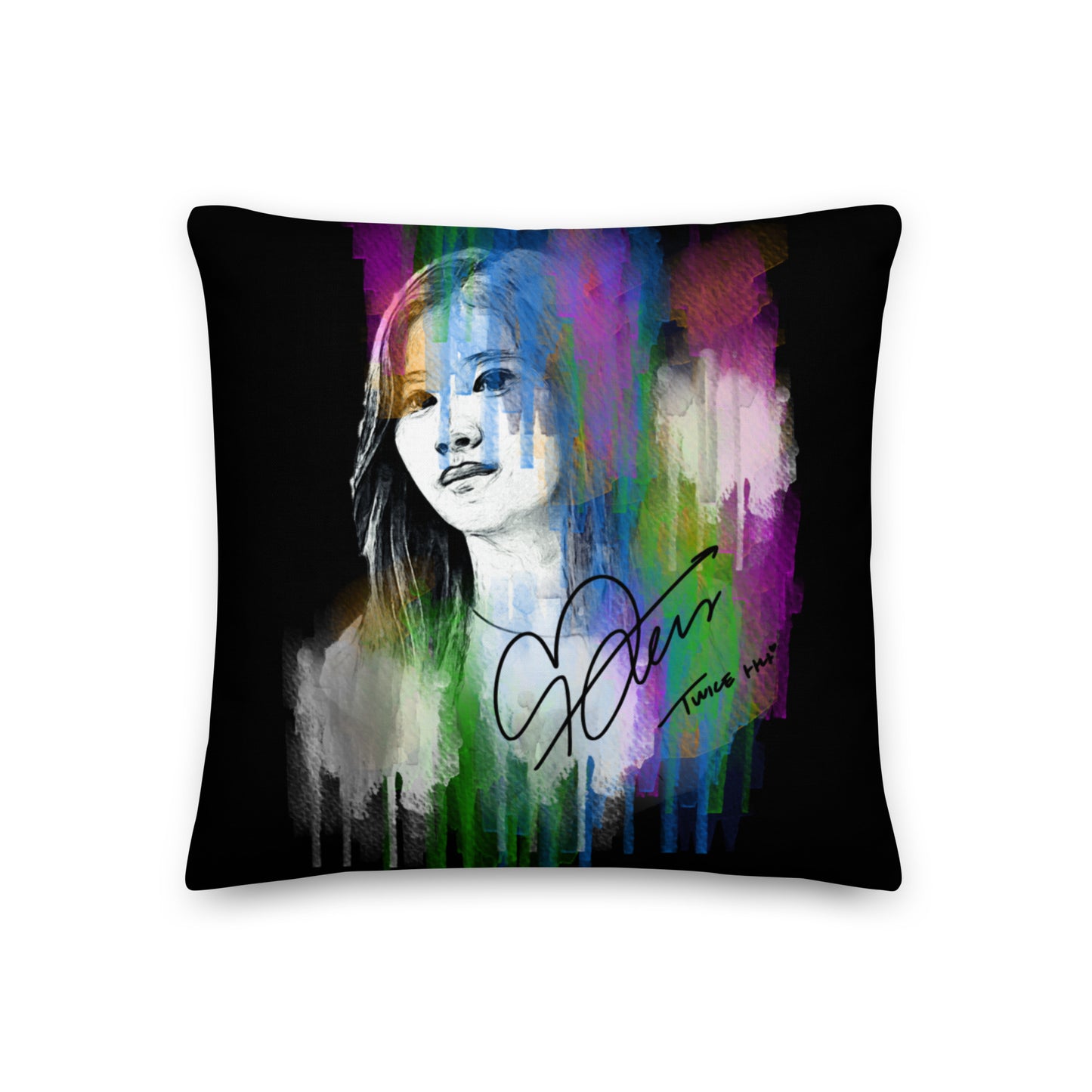 TWICE Sana, Minatozaki Sana Waterpaint Portrait Premium Pillow