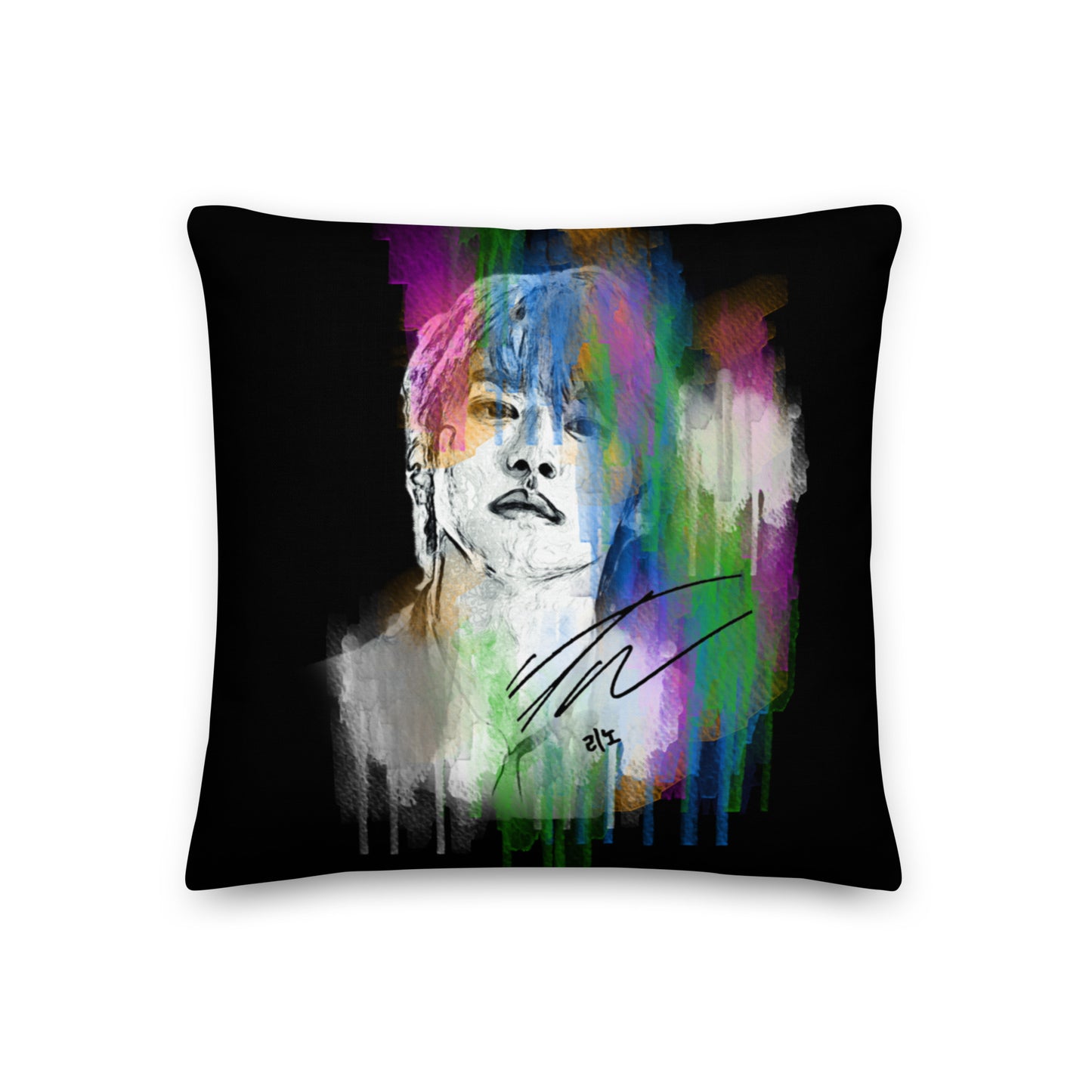 Stray Kids Lee Know, Lee Min-ho Waterpaint Portrait Premium Pillow