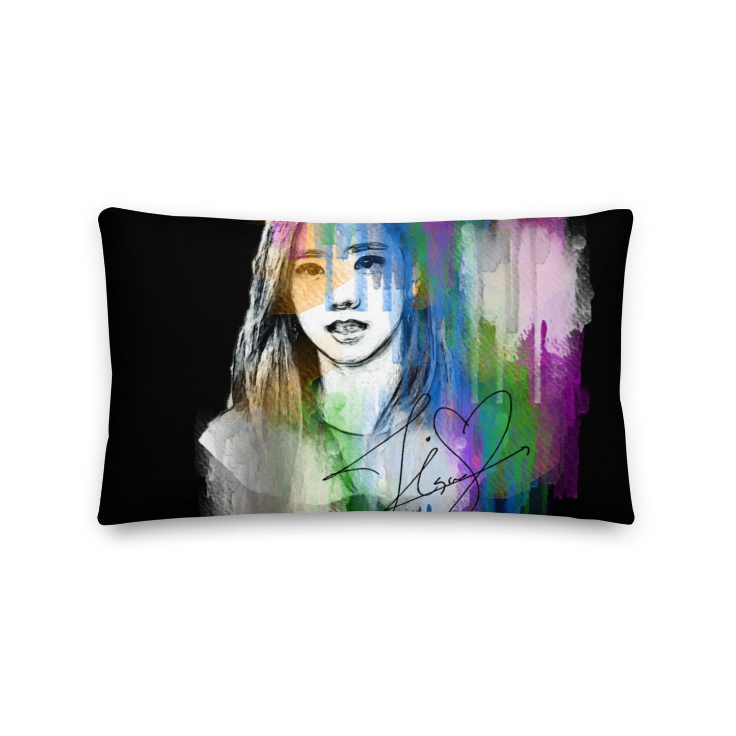 BLACKPINK Jisoo, Kim Jisoo Waterpaint Portrait Premium Pillow