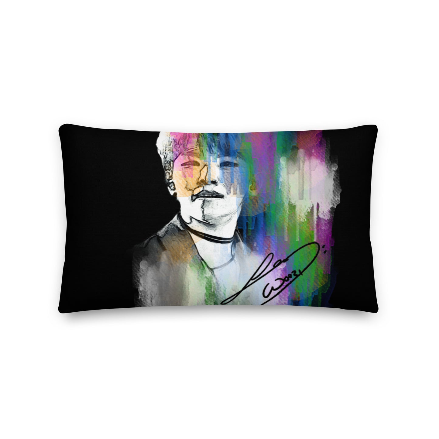 SEVENTEEN Woozi, Lee Ji-hoon Waterpaint Portrait Premium Pillow