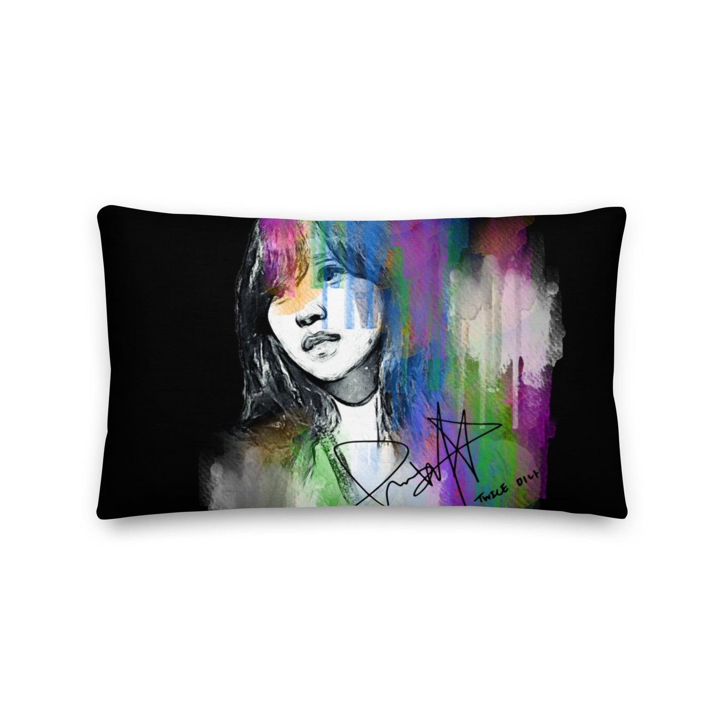 TWICE Mina, Mina Sharon Myoi Waterpaint Portrait Premium Pillow