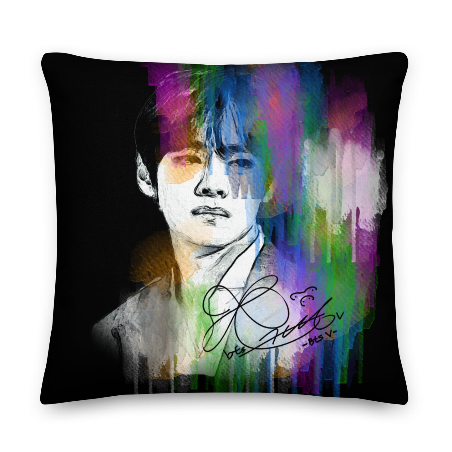 BTS V, Kim Tae-hyung Waterpaint Portrait Premium Pillow