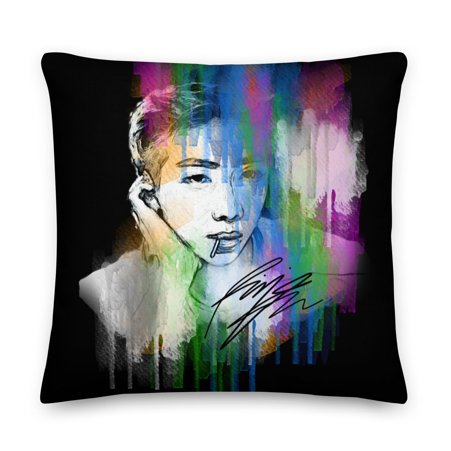 BTS RM, Kim Nam-joon Waterpaint Portrait Premium Pillow