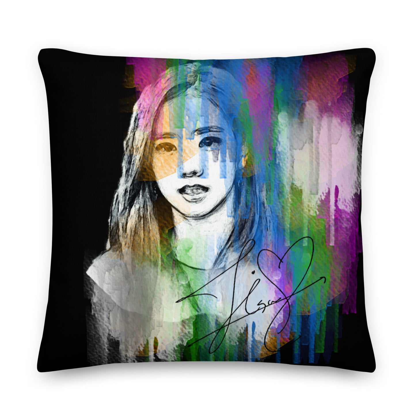 BLACKPINK Jisoo, Kim Jisoo Waterpaint Portrait Premium Pillow