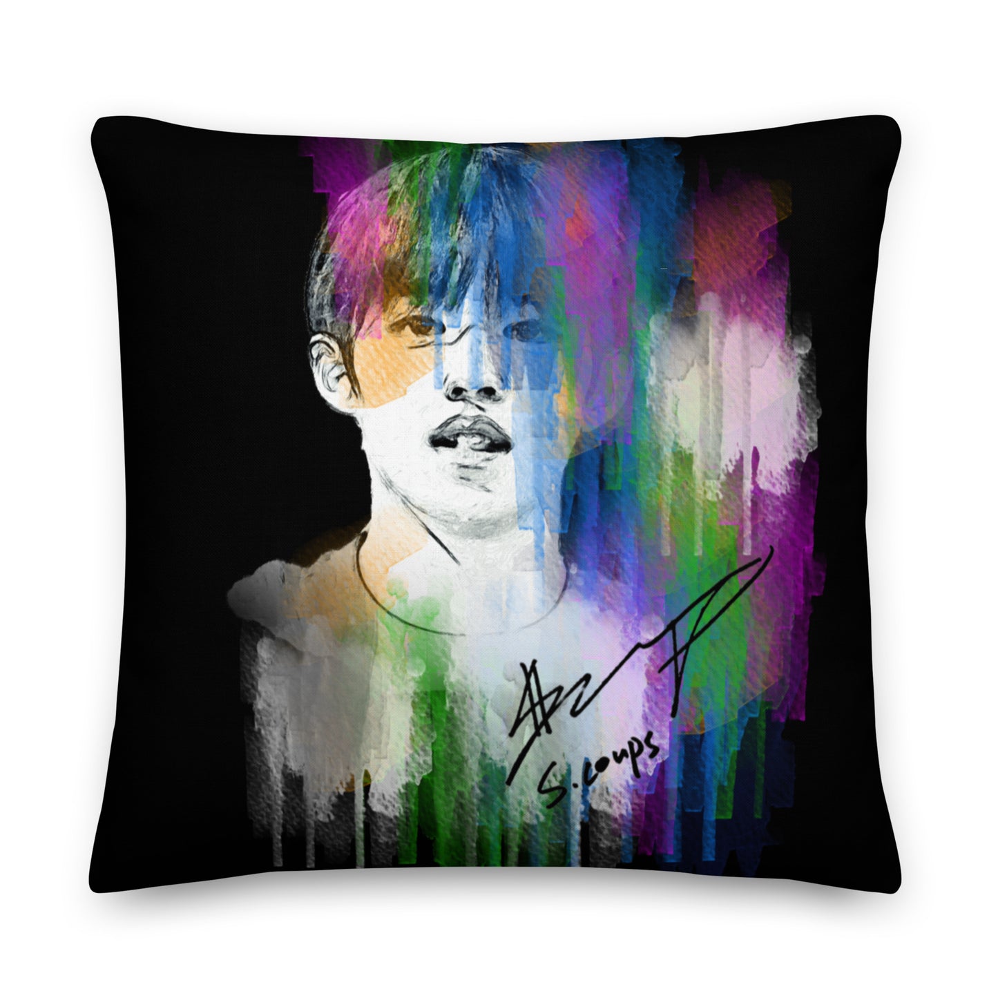 SEVENTEEN S.Coups, Choi Seung Cheol Waterpaint Portrait Premium Pillow
