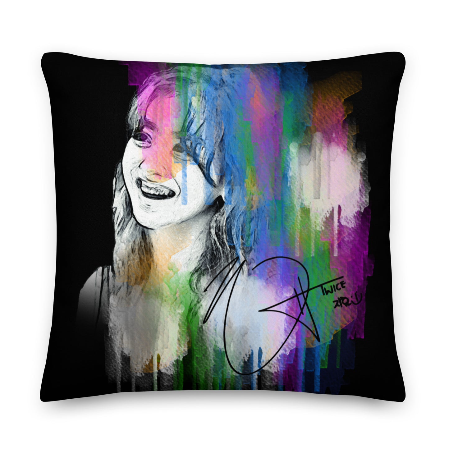 TWICE Jihyo, Park Ji-hyo Waterpaint Portrait Premium Pillow