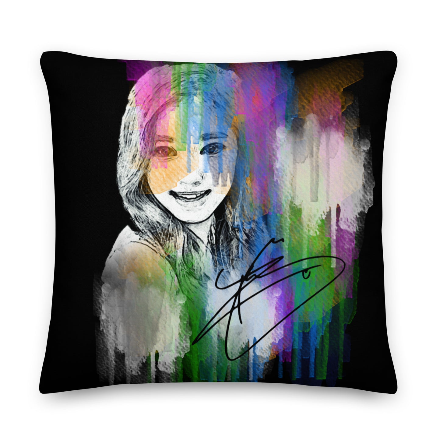 TWICE Tzuyu, Chou Tzu-yu Waterpaint Portrait Premium Pillow