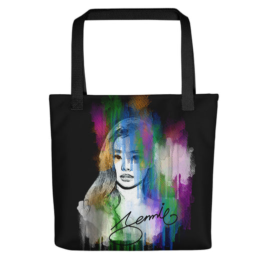 BLACKPINK Jennie, Kim Jennie Waterpaint Portrait Tote Bag