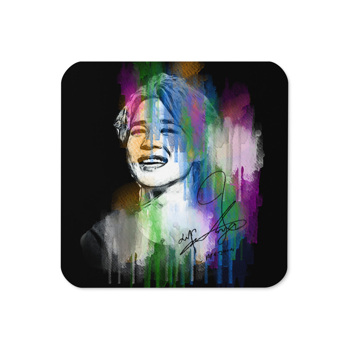 BTS Jimin, Park Ji-min Waterpaint Portrait Cork Coaster
