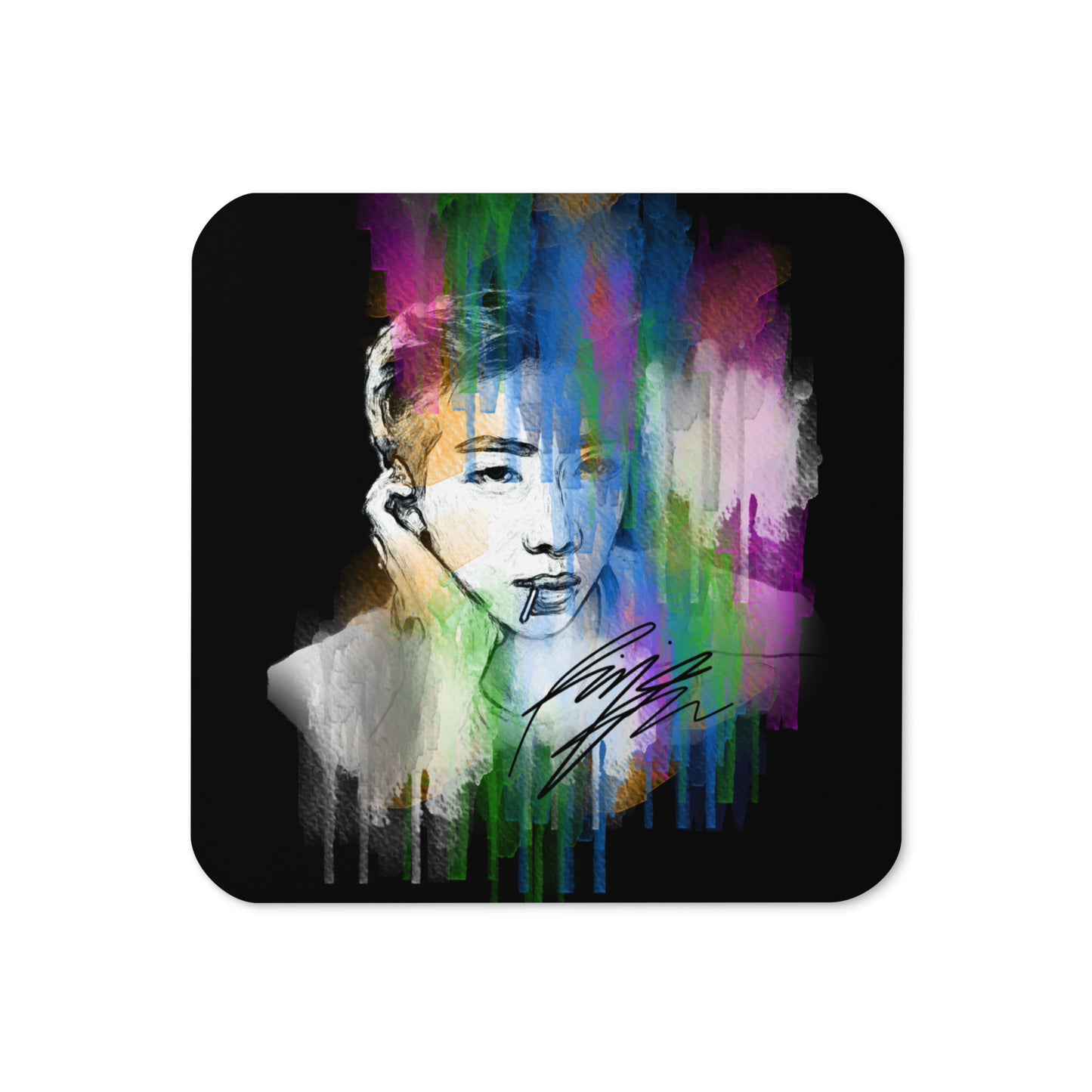 BTS RM, Kim Nam-joon Waterpaint Portrait Cork Coaster