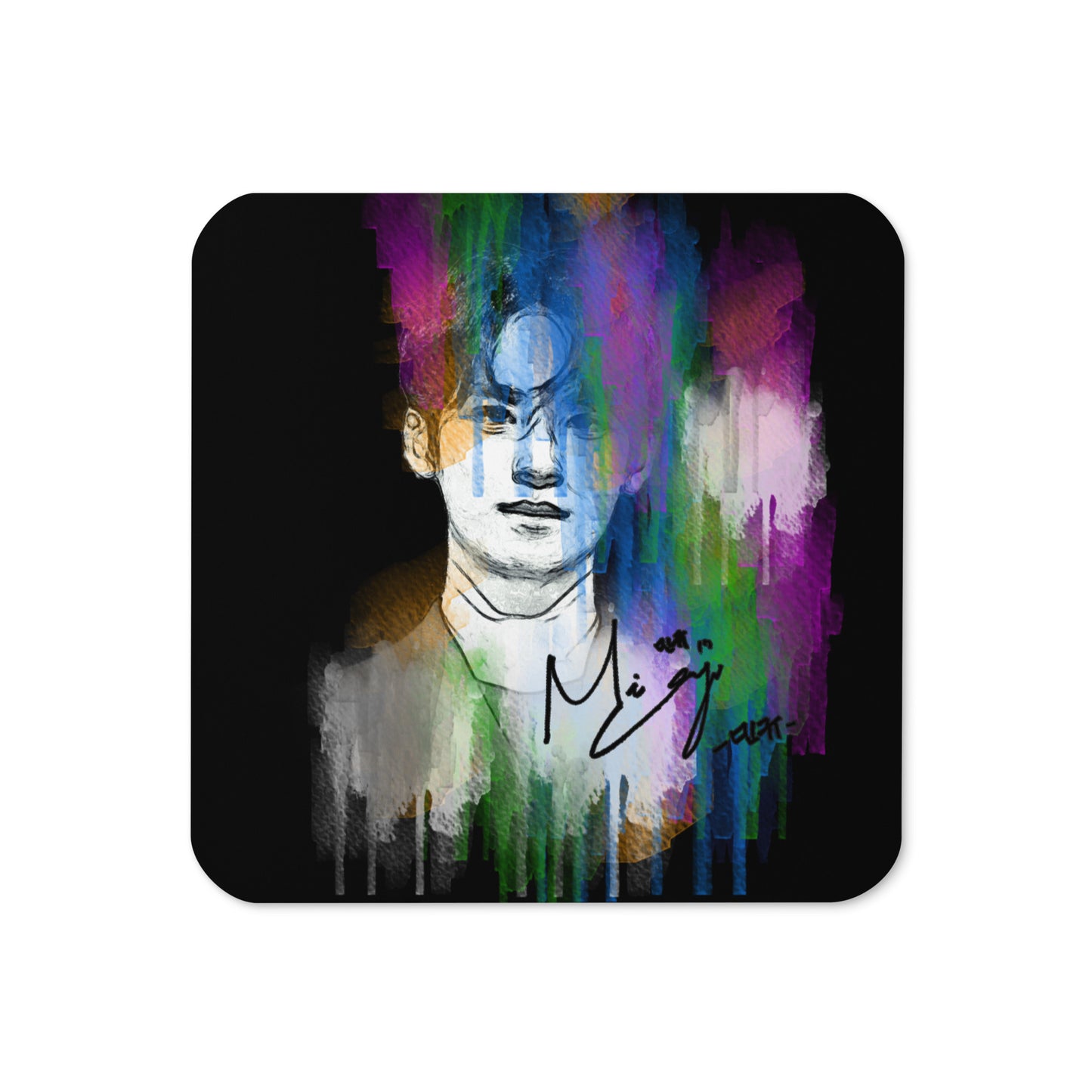 SEVENTEEN Mingyu, Kim Mingyu Waterpaint Portrait Cork Coaster