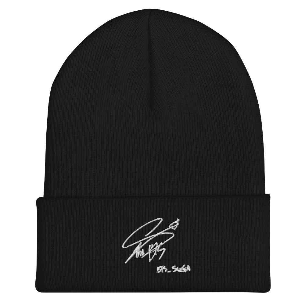 BTS Suga, Min Yoon-gi Autograph Embroidery Cuffed Beanie