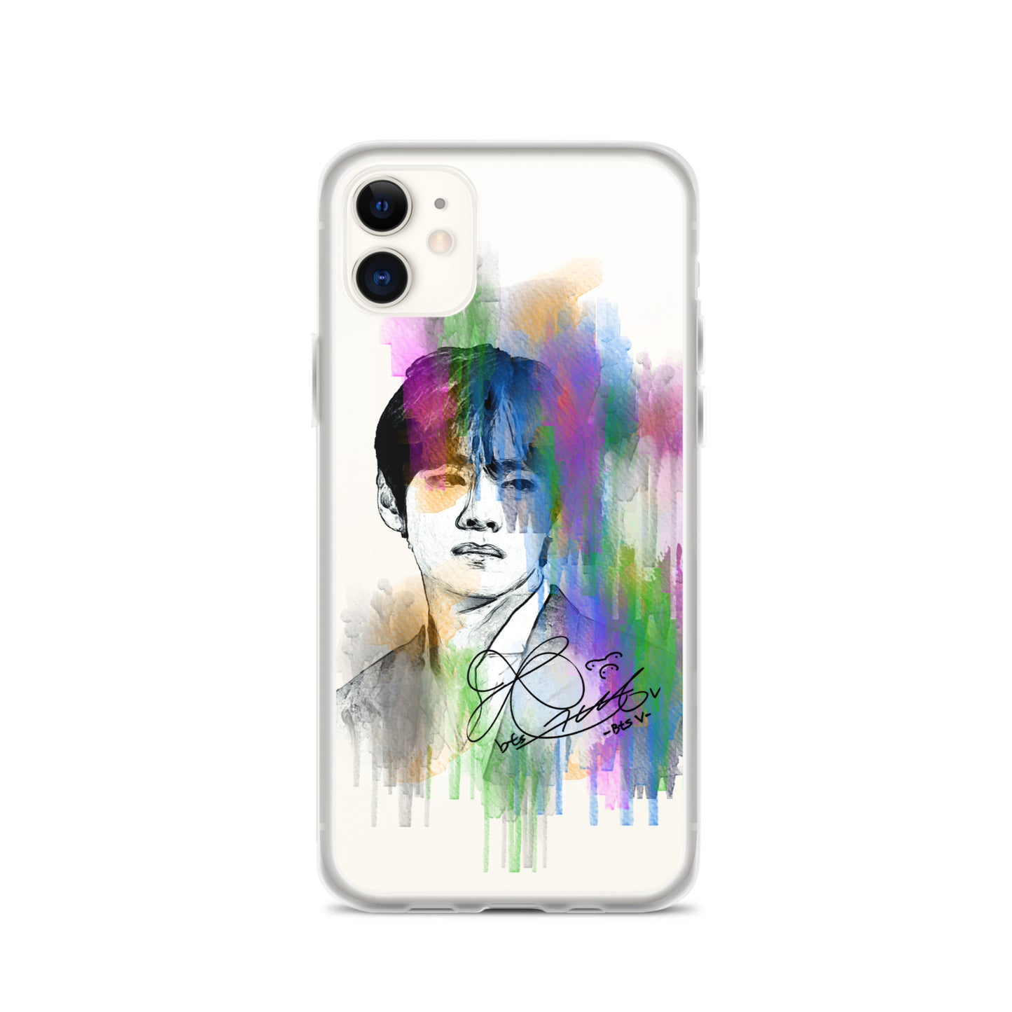 BTS V, Kim Tae-hyung Waterpaint portrait iPhone Case