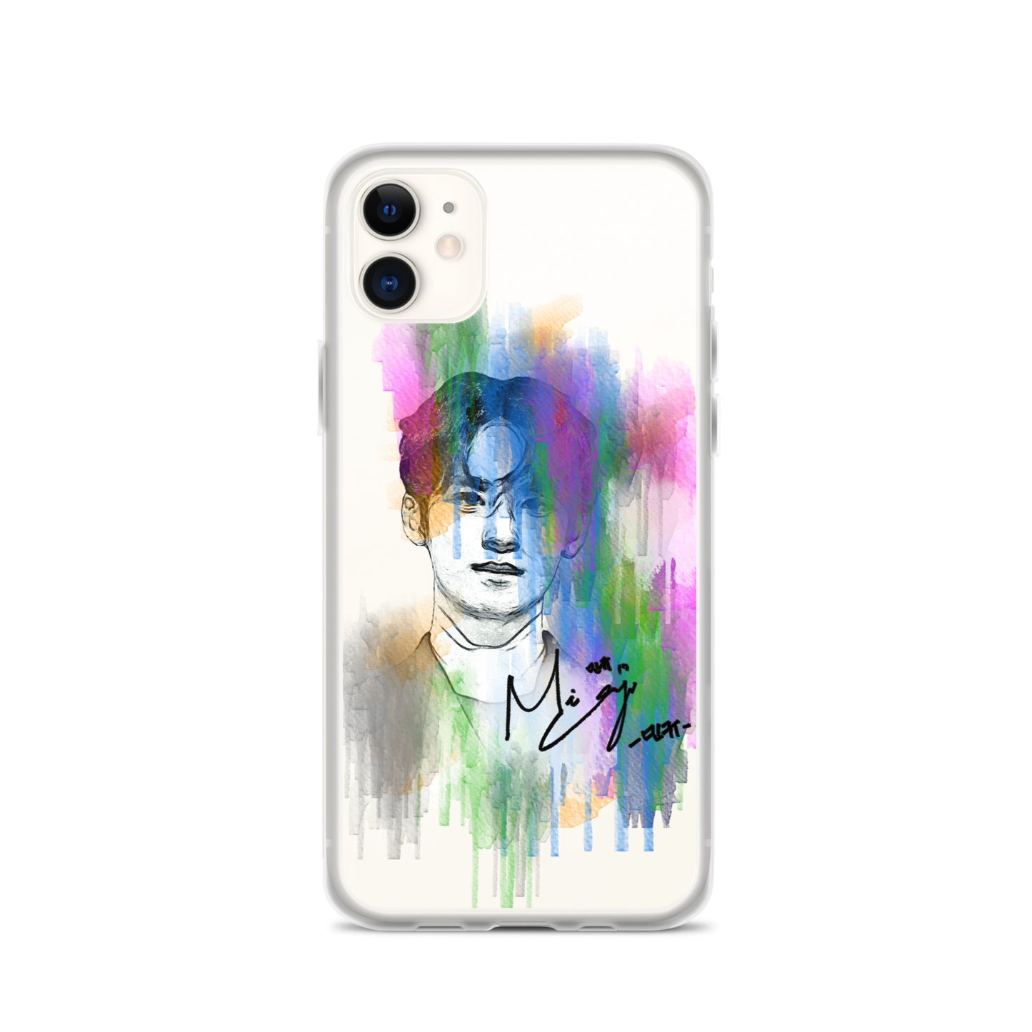 SEVENTEEN Mingyu, Kim Mingyu Waterpaint Portrait iPhone Case