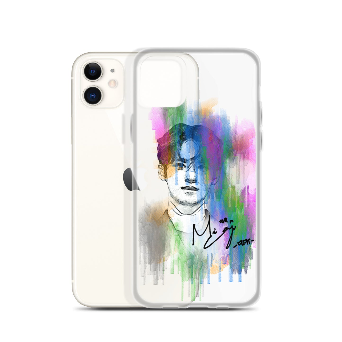 SEVENTEEN Mingyu, Kim Mingyu Waterpaint Portrait iPhone Case