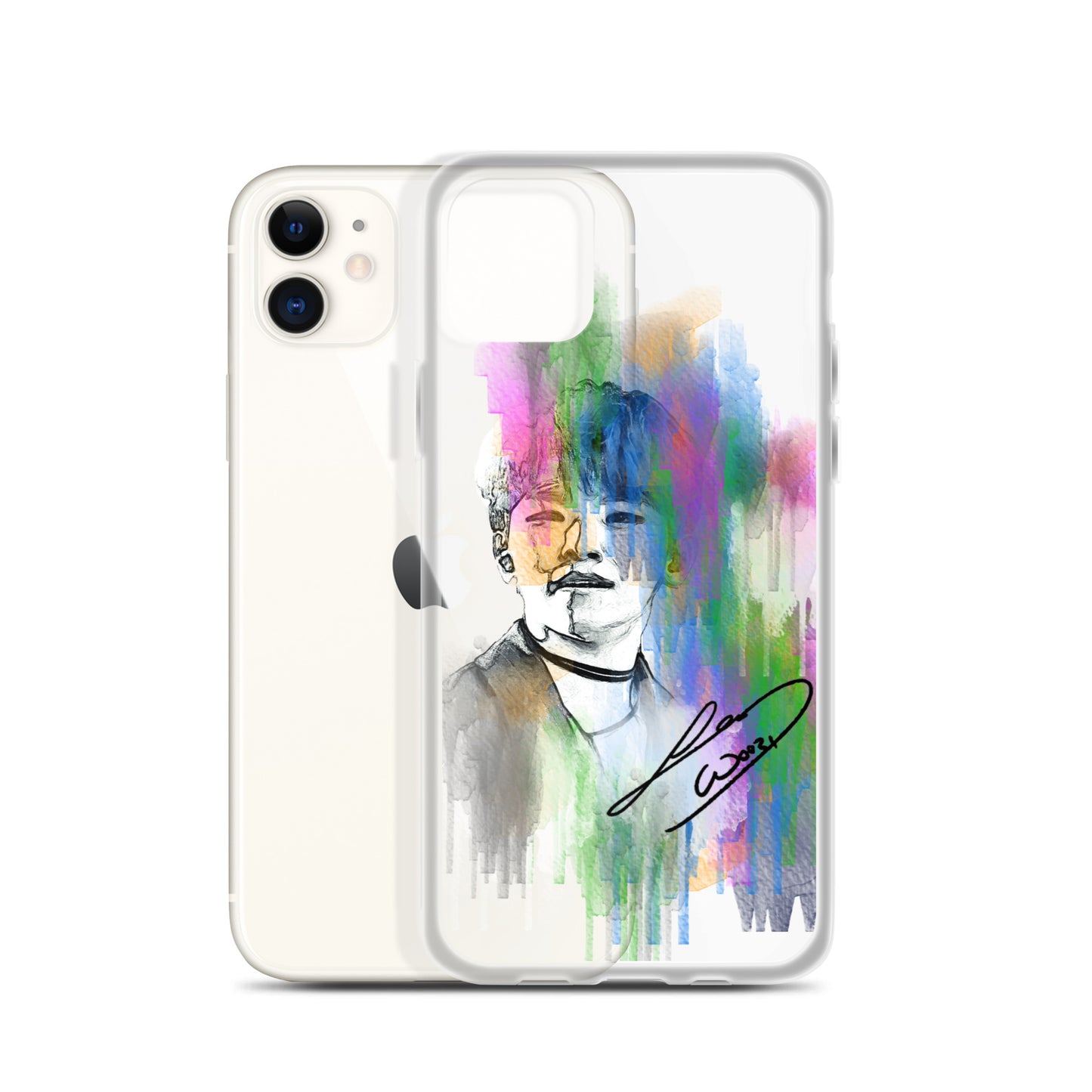 SEVENTEEN Woozi, Lee Ji-hoon Waterpaint Portrait iPhone Case