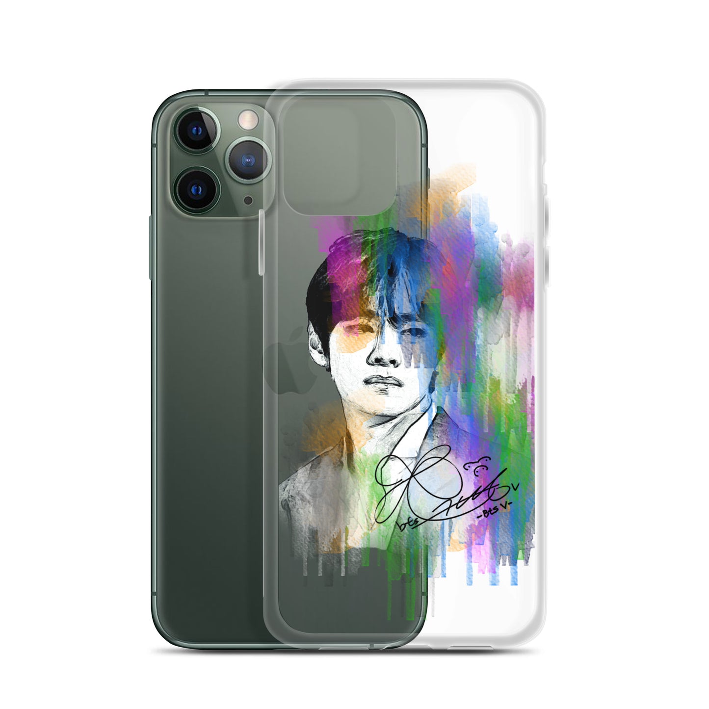 BTS V, Kim Tae-hyung Waterpaint portrait iPhone Case