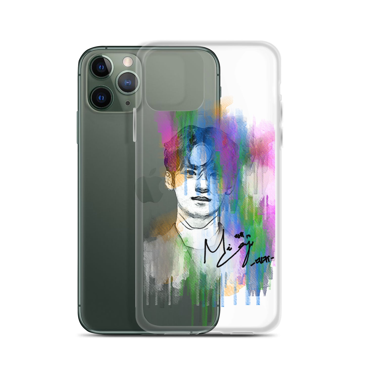 SEVENTEEN Mingyu, Kim Mingyu Waterpaint Portrait iPhone Case