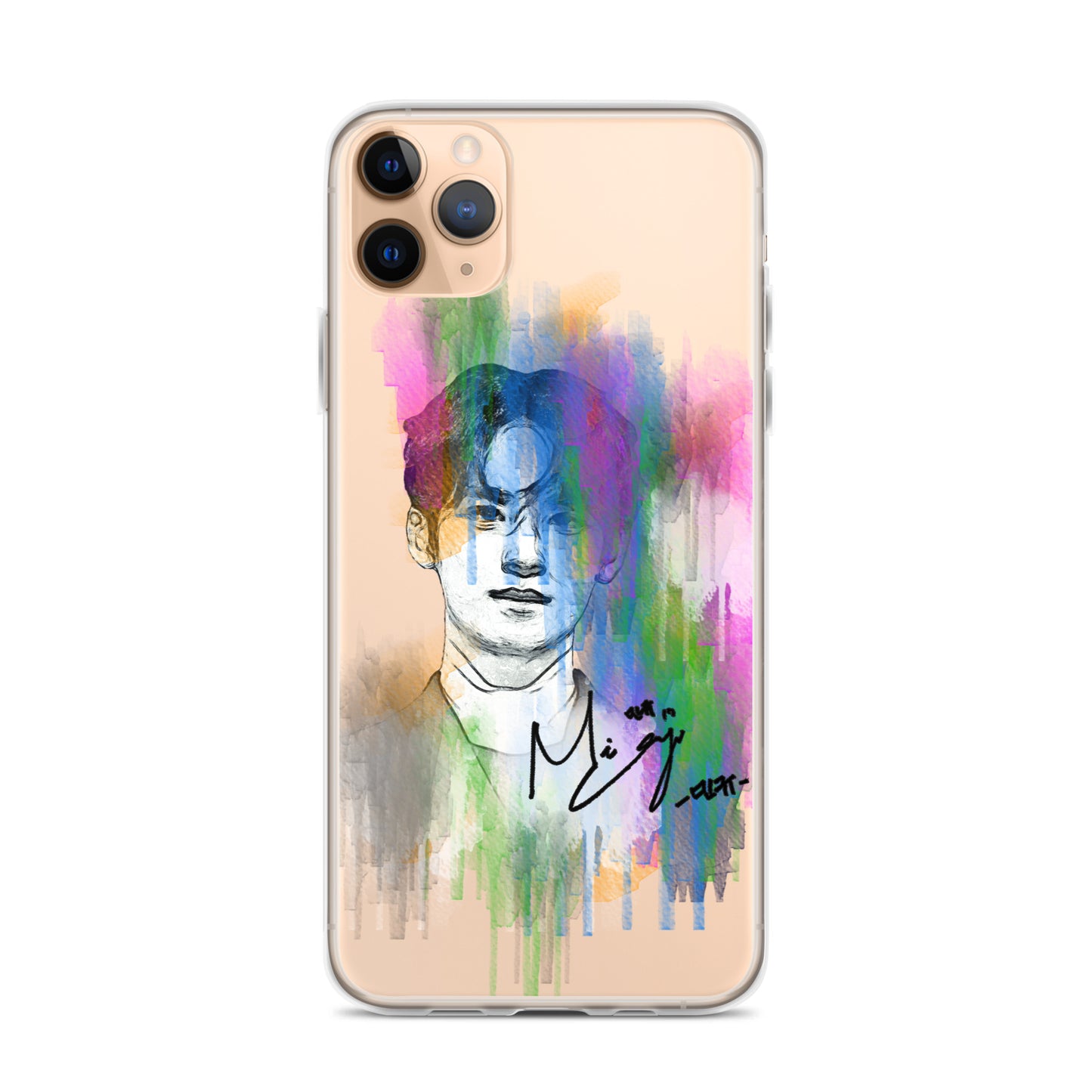 SEVENTEEN Mingyu, Kim Mingyu Waterpaint Portrait iPhone Case