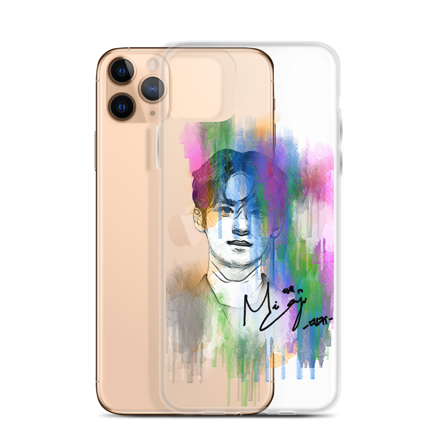 SEVENTEEN Mingyu, Kim Mingyu Waterpaint Portrait iPhone Case