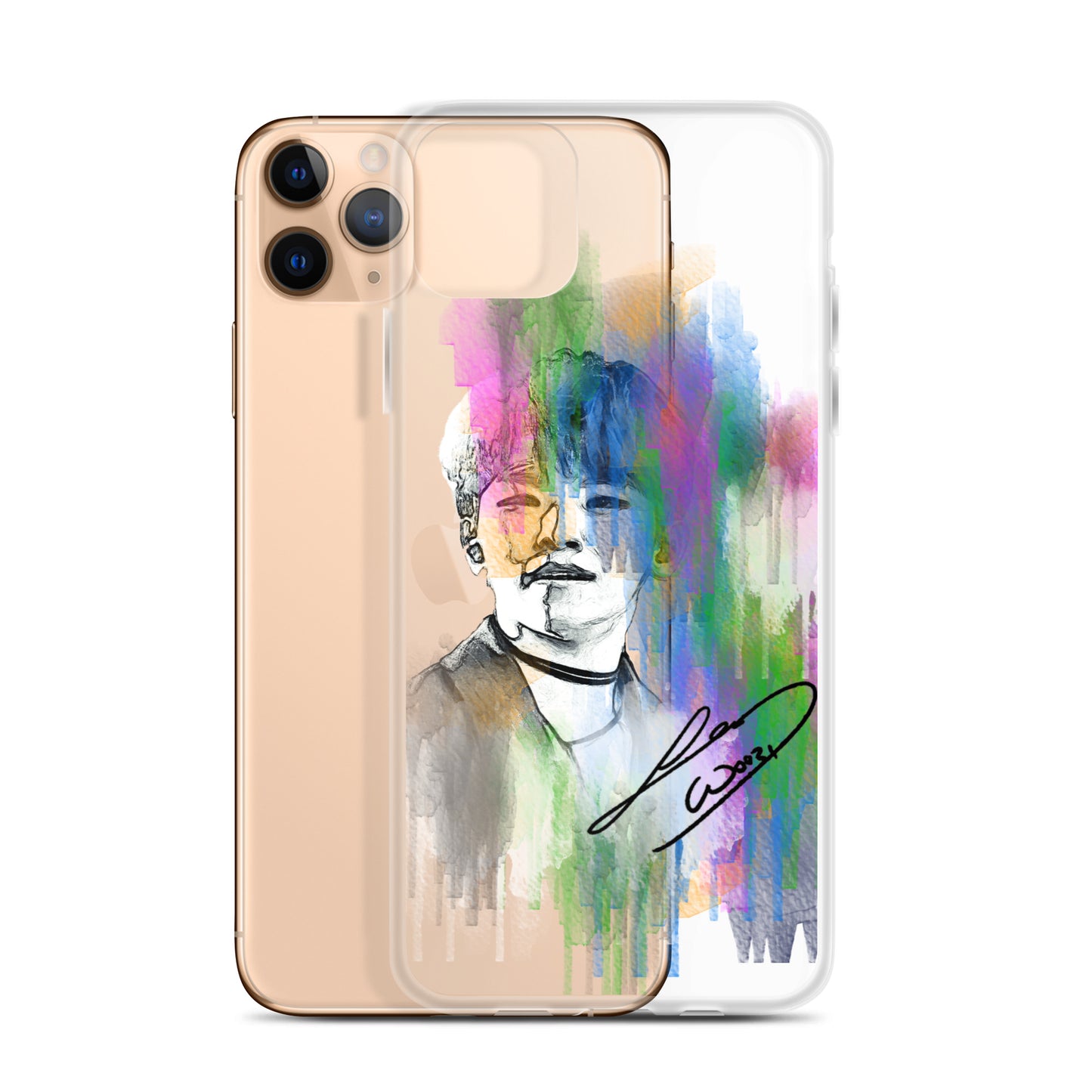 SEVENTEEN Woozi, Lee Ji-hoon Waterpaint Portrait iPhone Case