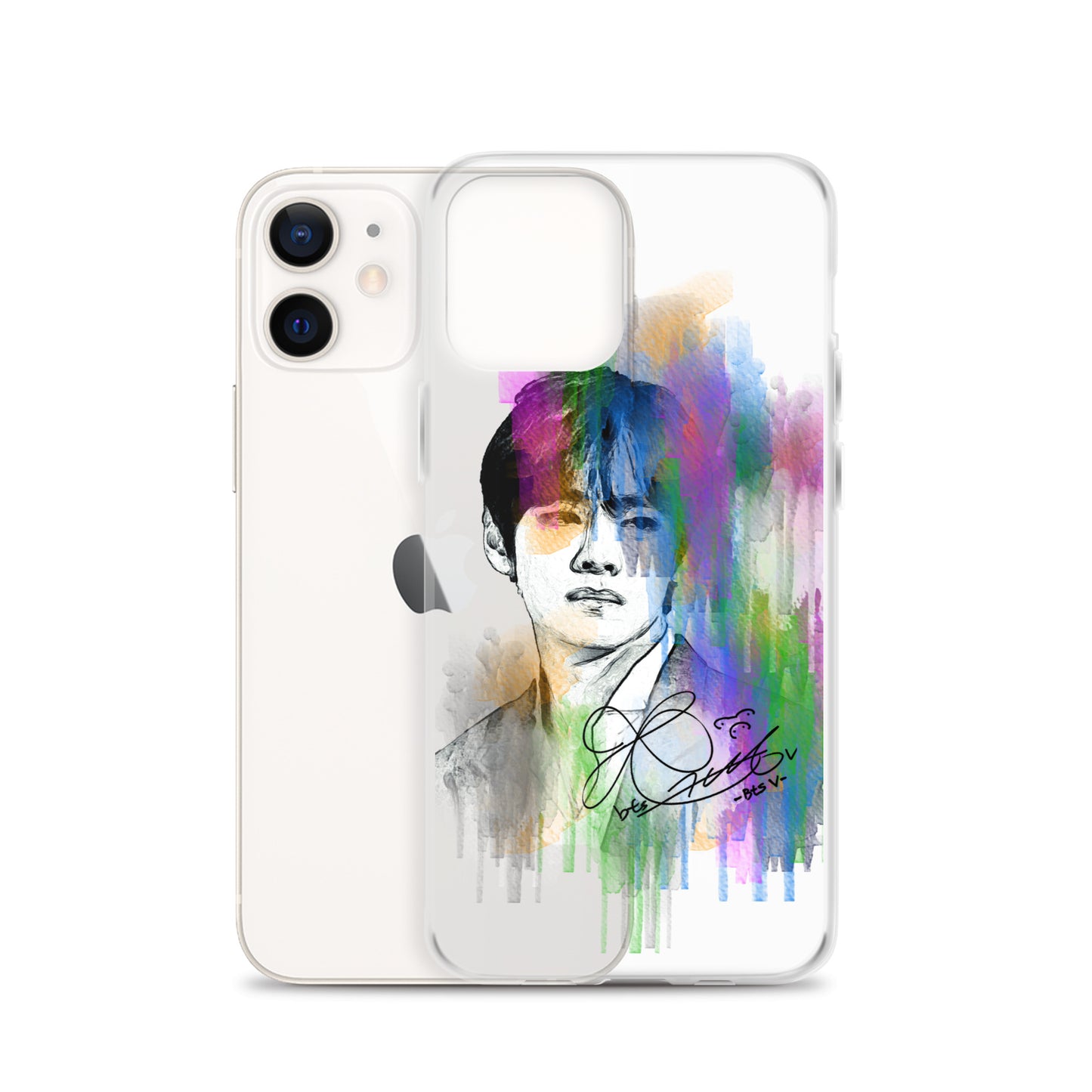 BTS V, Kim Tae-hyung Waterpaint portrait iPhone Case