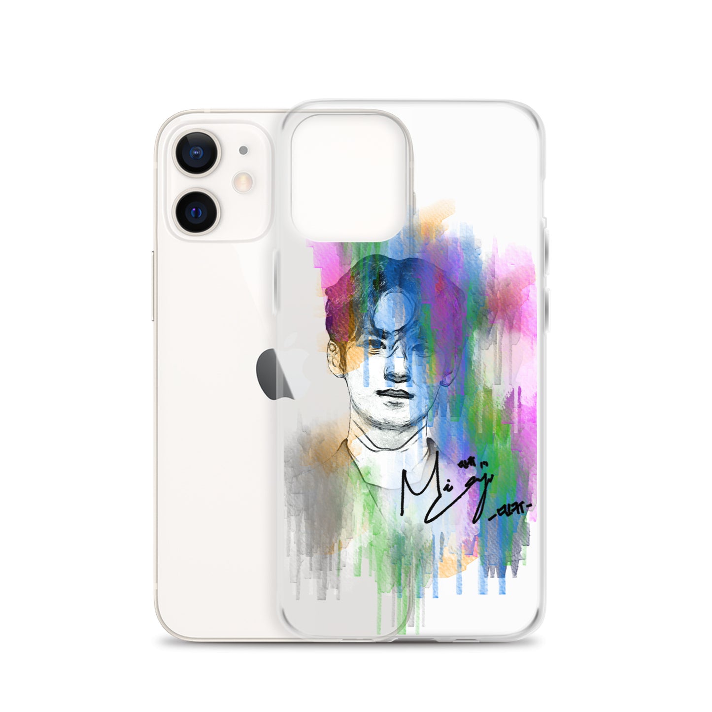 SEVENTEEN Mingyu, Kim Mingyu Waterpaint Portrait iPhone Case