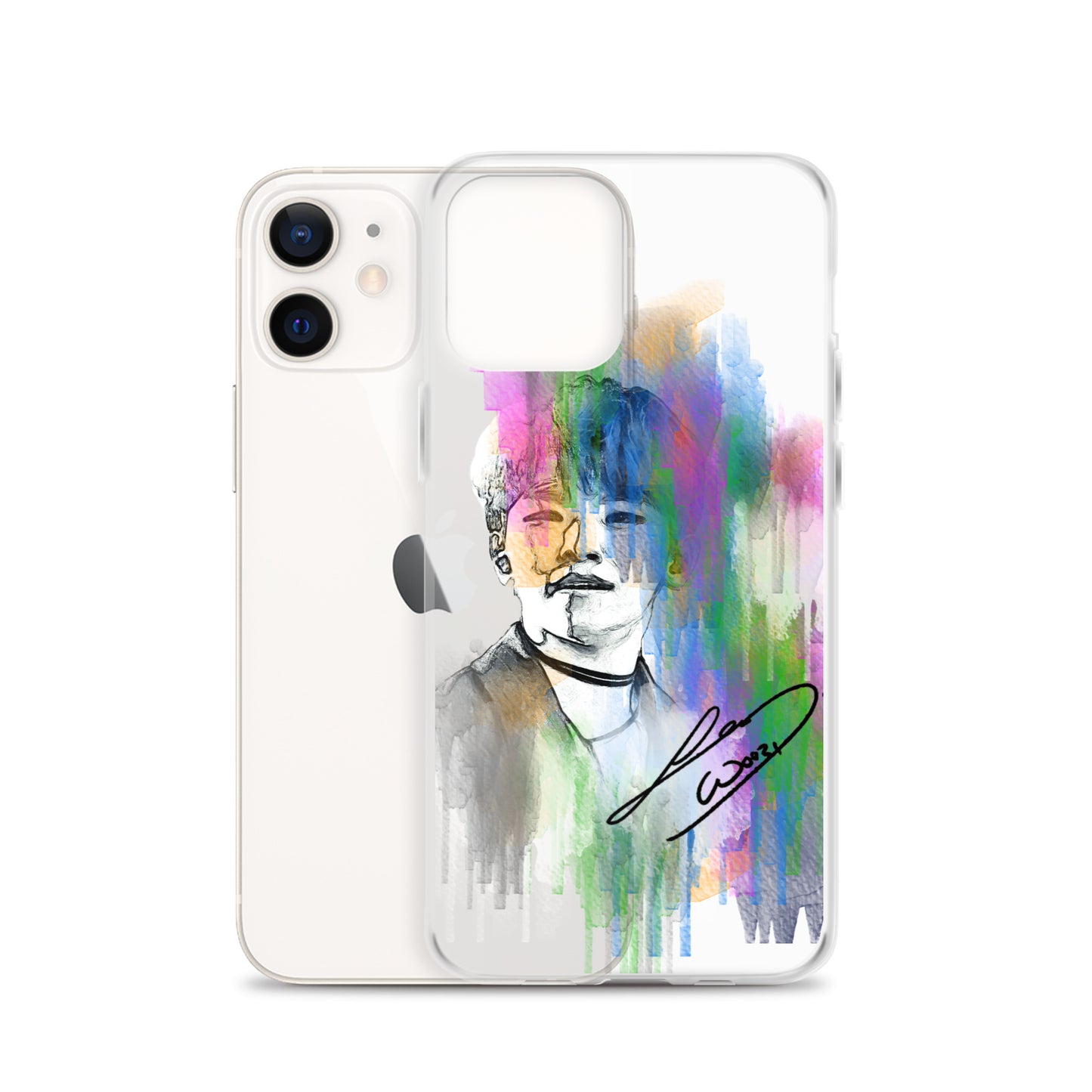 SEVENTEEN Woozi, Lee Ji-hoon Waterpaint Portrait iPhone Case